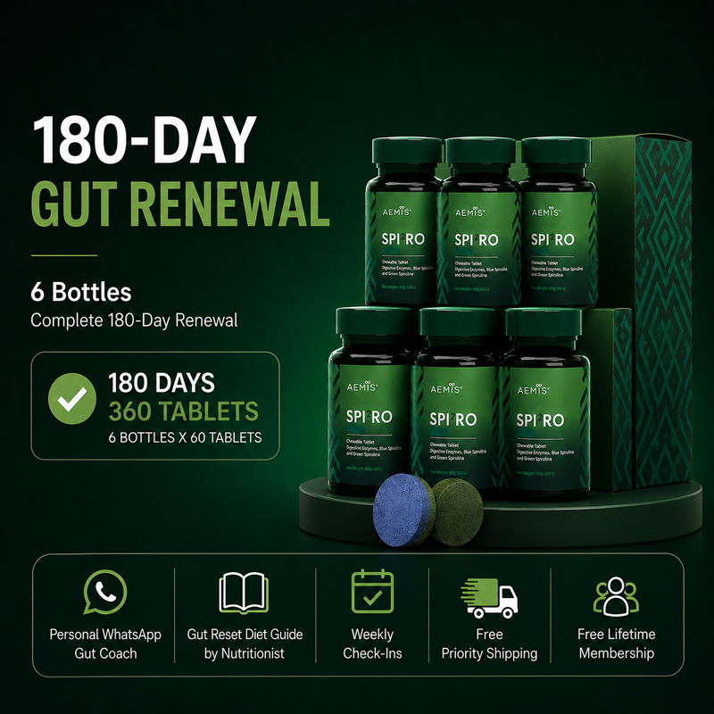 180-Day Complete Gut Renewal — Spiro Plus (6 Bottles)